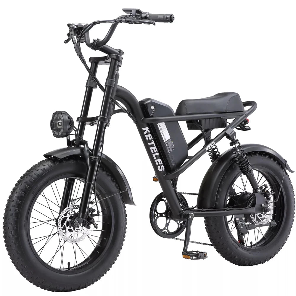 K880 Adult Electric Motorcycle 2000W Motor 20'' Fat Tire Electric Bike 23AH/17.5AH Battery 7-Speed Top Speed 30Mph New