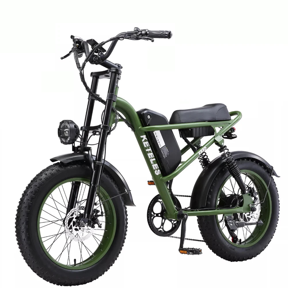 K880 Adult Electric Motorcycle 2000W Motor 20'' Fat Tire Electric Bike 23AH/17.5AH Battery 7-Speed Top Speed 30Mph New