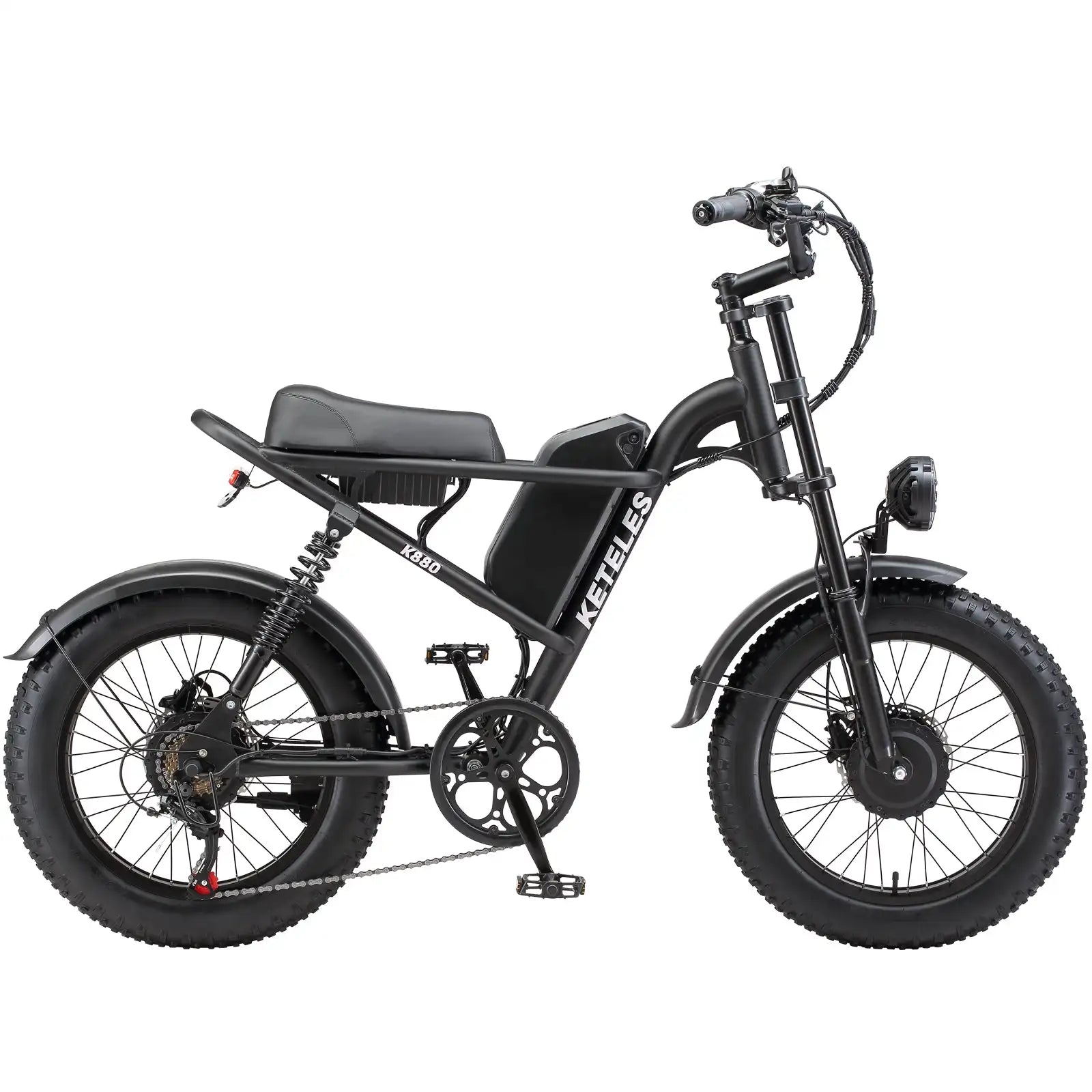 K880 Adult Electric Motorcycle 2000W Motor 20'' Fat Tire Electric Bike 23AH/17.5AH Battery 7-Speed Top Speed 30Mph New