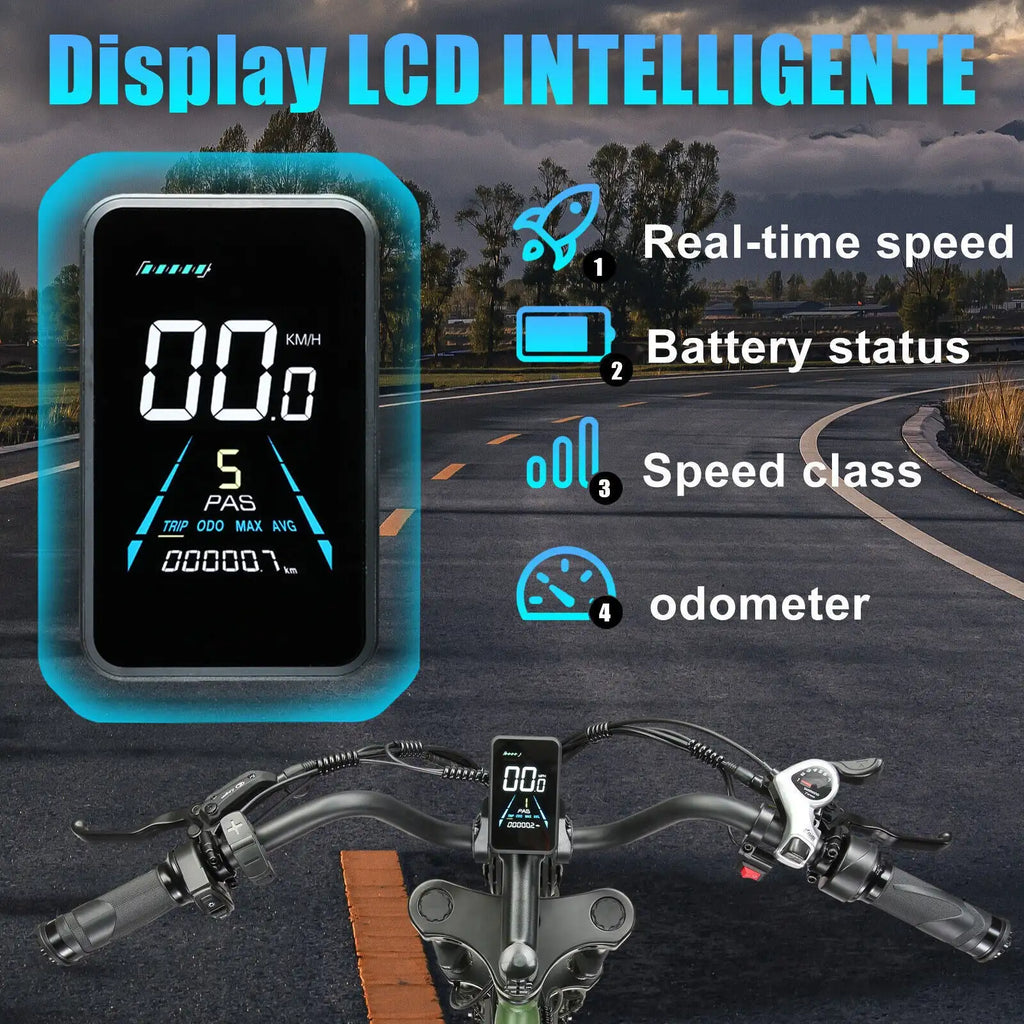 K880 Adult Electric Motorcycle 2000W Motor 20'' Fat Tire Electric Bike 23AH/17.5AH Battery 7-Speed Top Speed 30Mph New