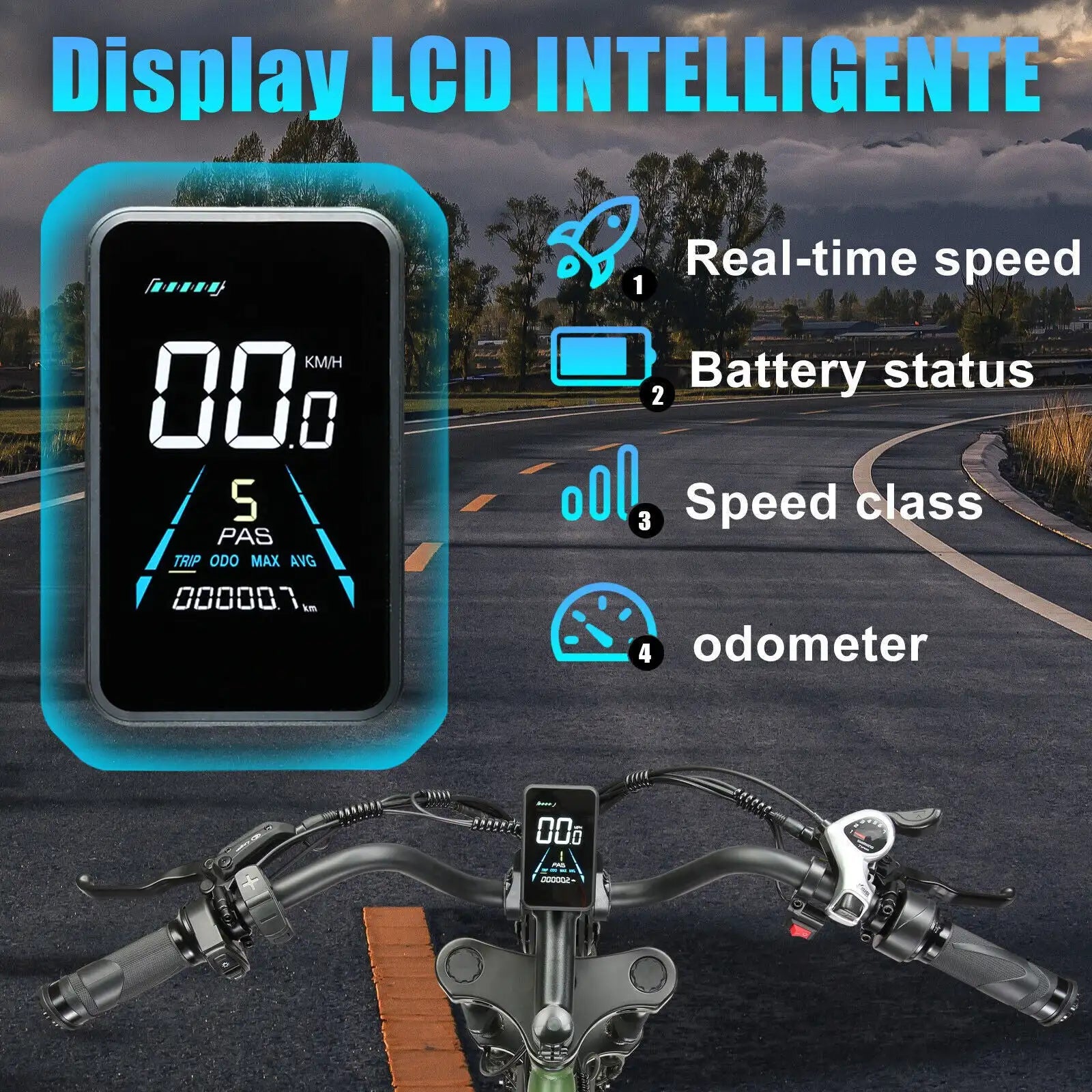 K880 Adult Electric Motorcycle 2000W Motor 20'' Fat Tire Electric Bike 23AH/17.5AH Battery 7-Speed Top Speed 30Mph New