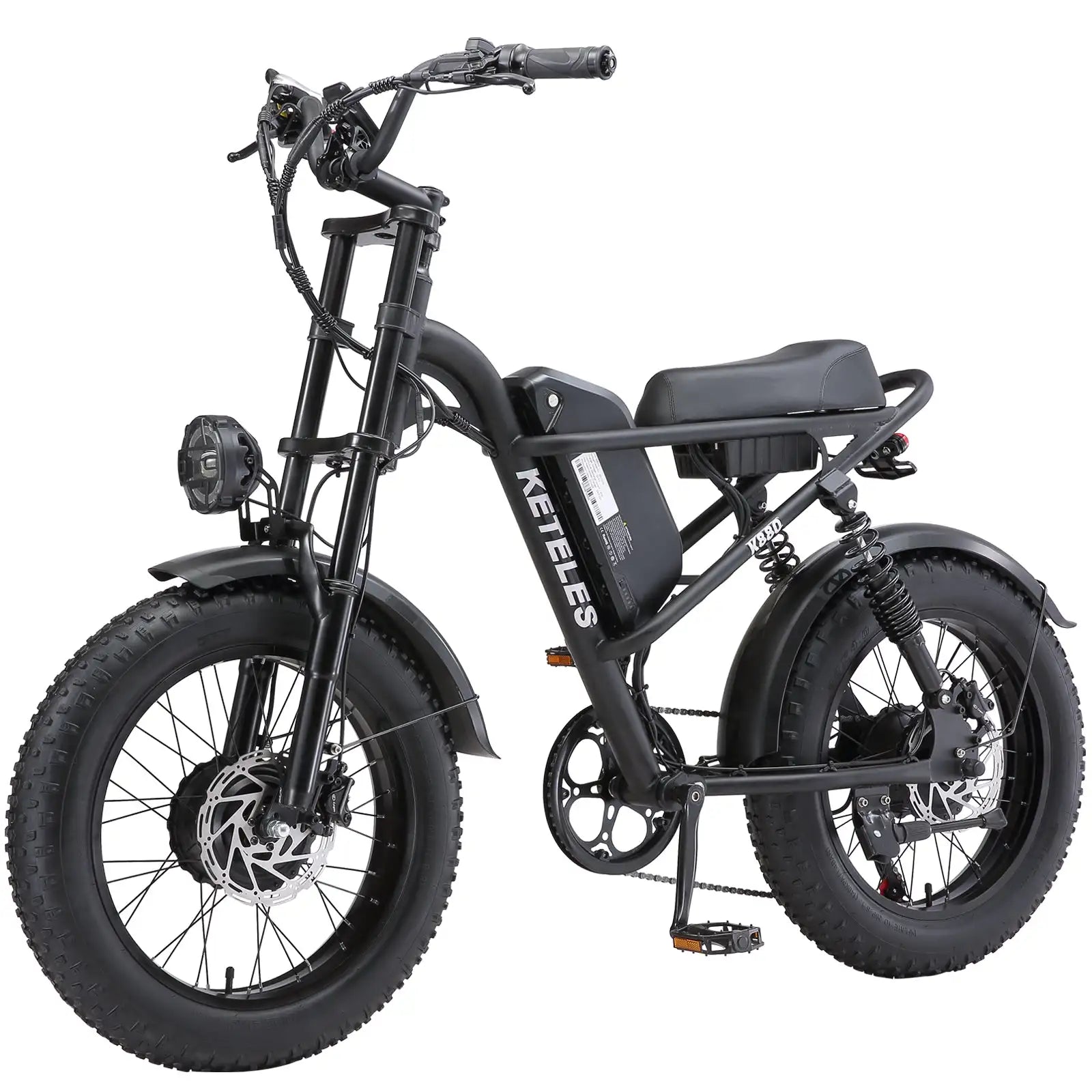 K880 Adult Electric Motorcycle 2000W Motor 20'' Fat Tire Electric Bike 23AH/17.5AH Battery 7-Speed Top Speed 30Mph New